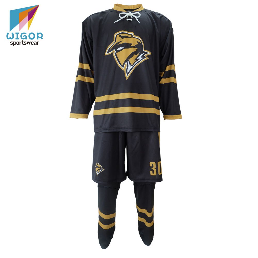 High quality ice hockey equipment full sublimated print custom reversible hockey jersey