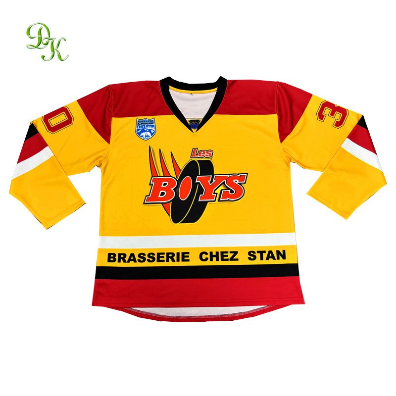 Custom design sublimation print mens short sleeve ice hockey jerseys