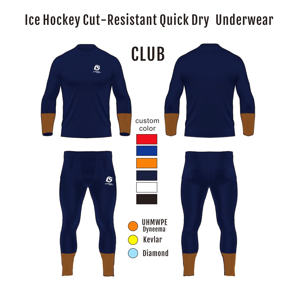 Customizable Sublimation Ice Hockey Underwear Pro Aero Anti-Cut Quick-Drying Diamond UHMWPE Material