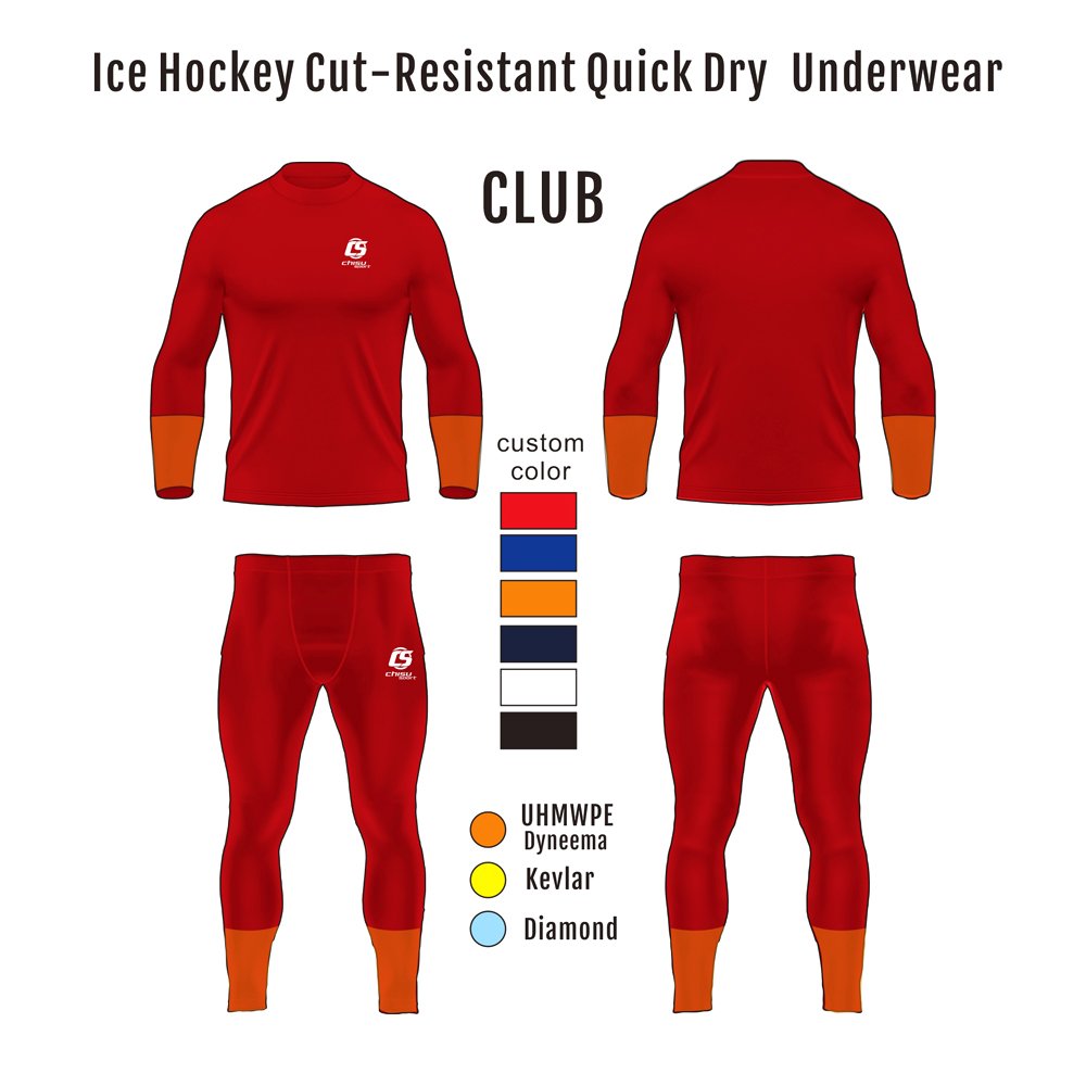 Customizable Sublimation Ice Hockey Underwear Pro Aero Anti-Cut Quick-Drying Diamond UHMWPE Material