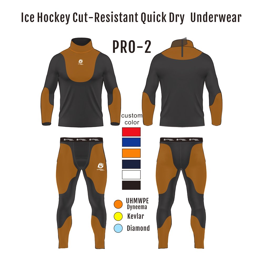 Customizable Sublimation Ice Hockey Underwear Pro Aero Anti-Cut Quick-Drying Diamond UHMWPE Material