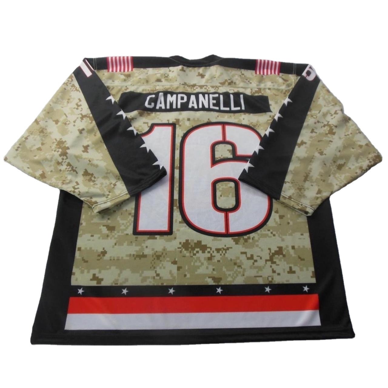 Wholesale Customized Sublimation Printed Polyester Camo Ice Hockey Jerseys Oversized Breathable Mesh Men Women Hockey Jersey