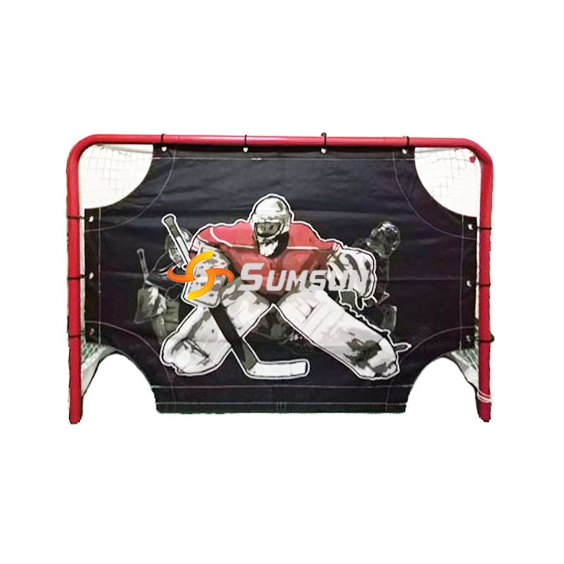 High-Quality Ice Hockey Net with Shooting Target Sheet Adjustable Training Goal Indoor Outdoor Hockey Training Equipment