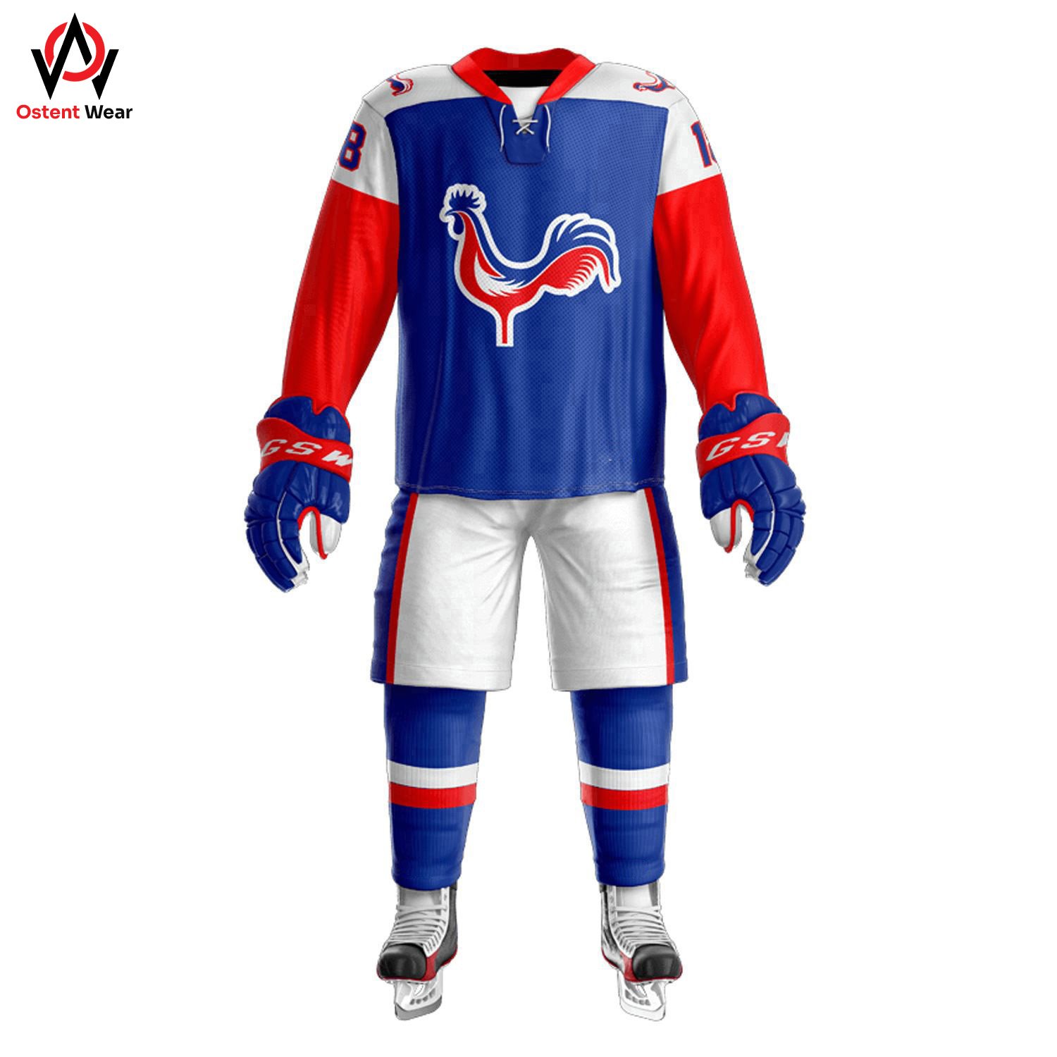 OEM Services Customized Sublimated Ice Hockey Uniforms Comfortable & Breathable Sets with Team Name 'Custom Team'