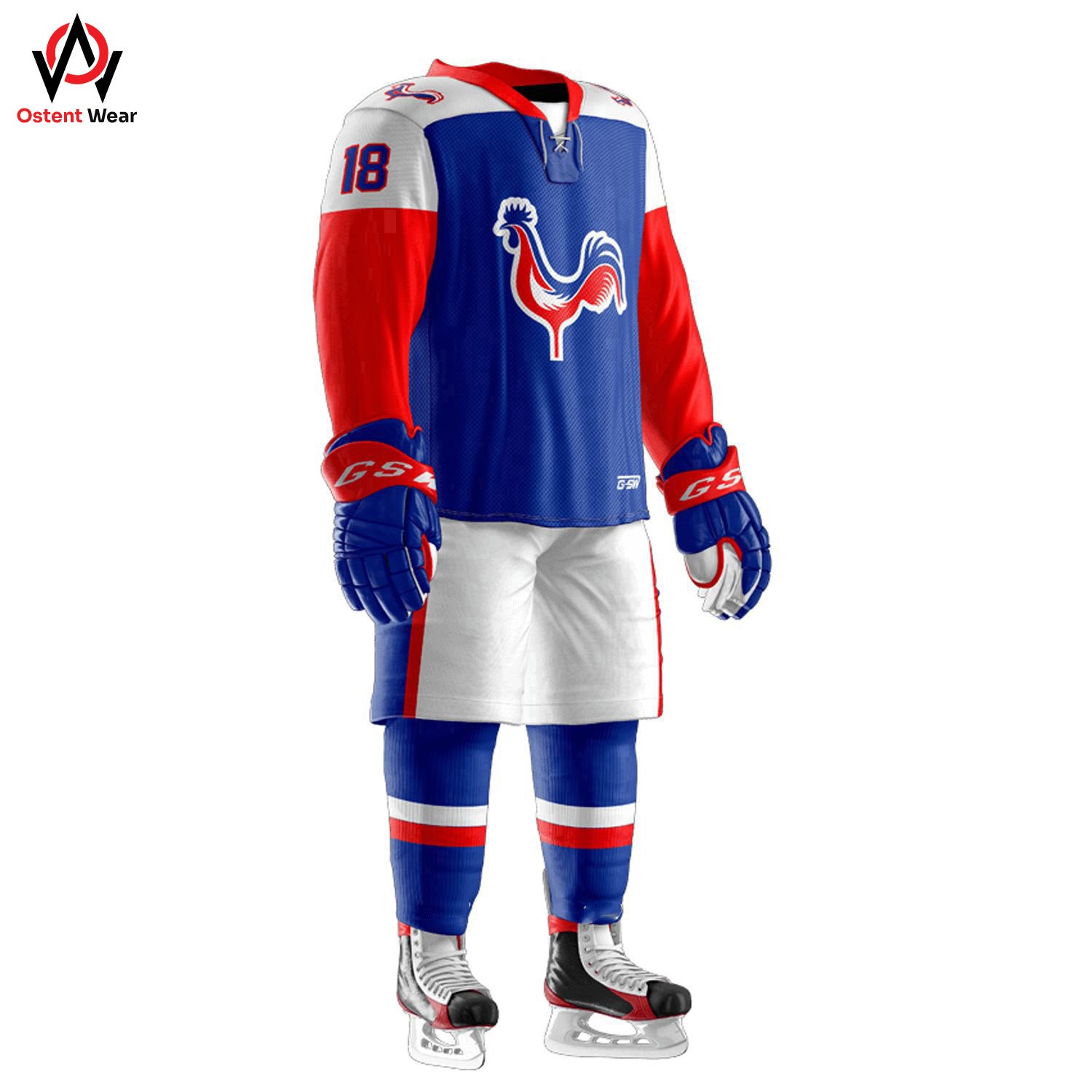 OEM Services Customized Sublimated Ice Hockey Uniforms Comfortable & Breathable Sets with Team Name 'Custom Team'