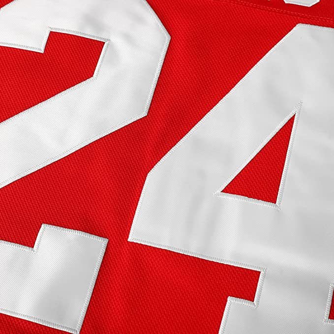 High Quality Retro Hockey Jersey 24 Red Embroidered Stitched Quick Dry Breathable Hockey Jersey