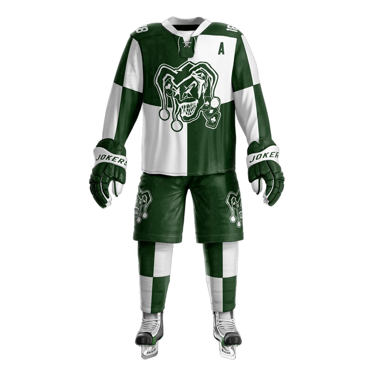 High Quality Breathable Ice Hockey Uniform Sets Custom Designed Team Name Jersey with Pants OEM Wholesale