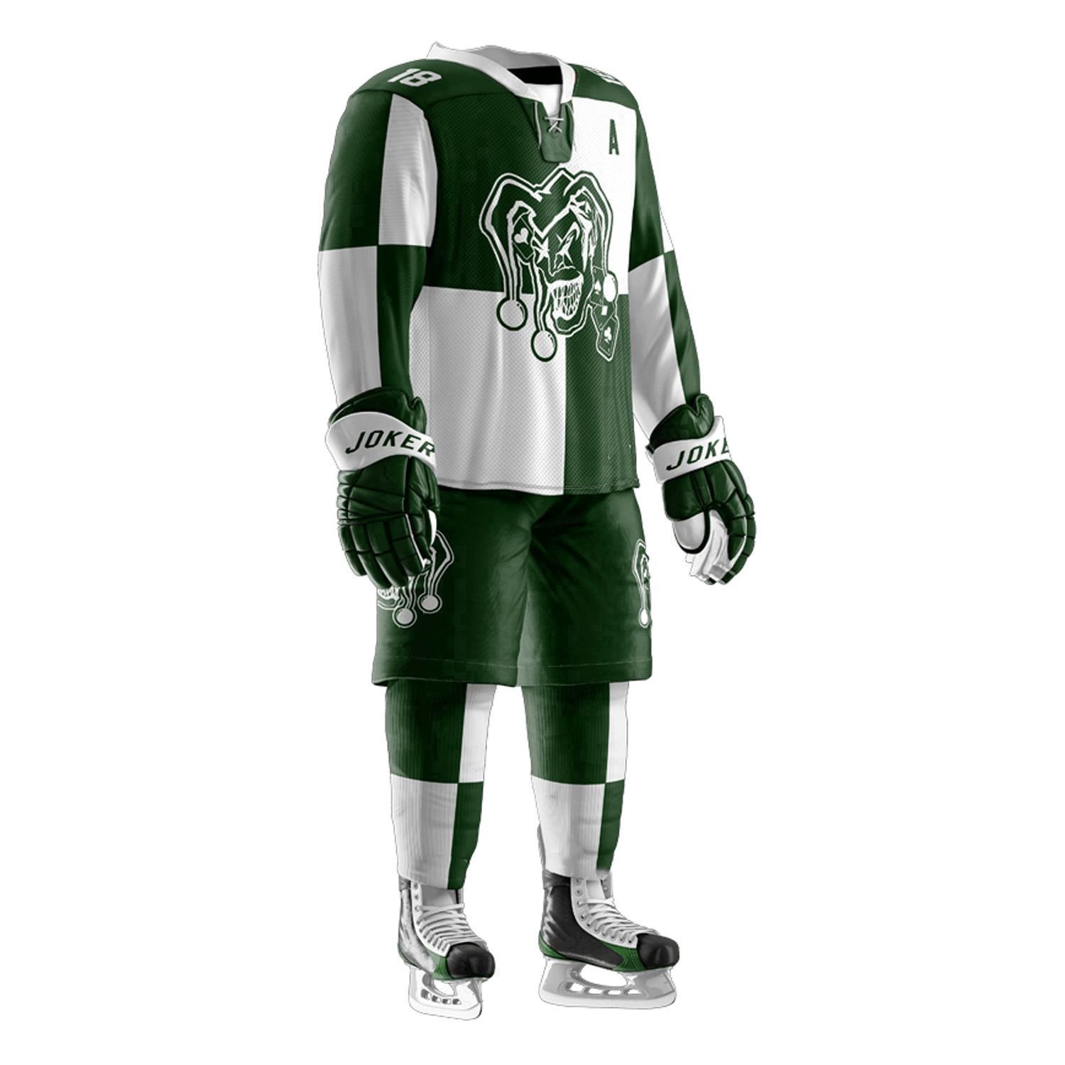 High Quality Breathable Ice Hockey Uniform Sets Custom Designed Team Name Jersey with Pants OEM Wholesale