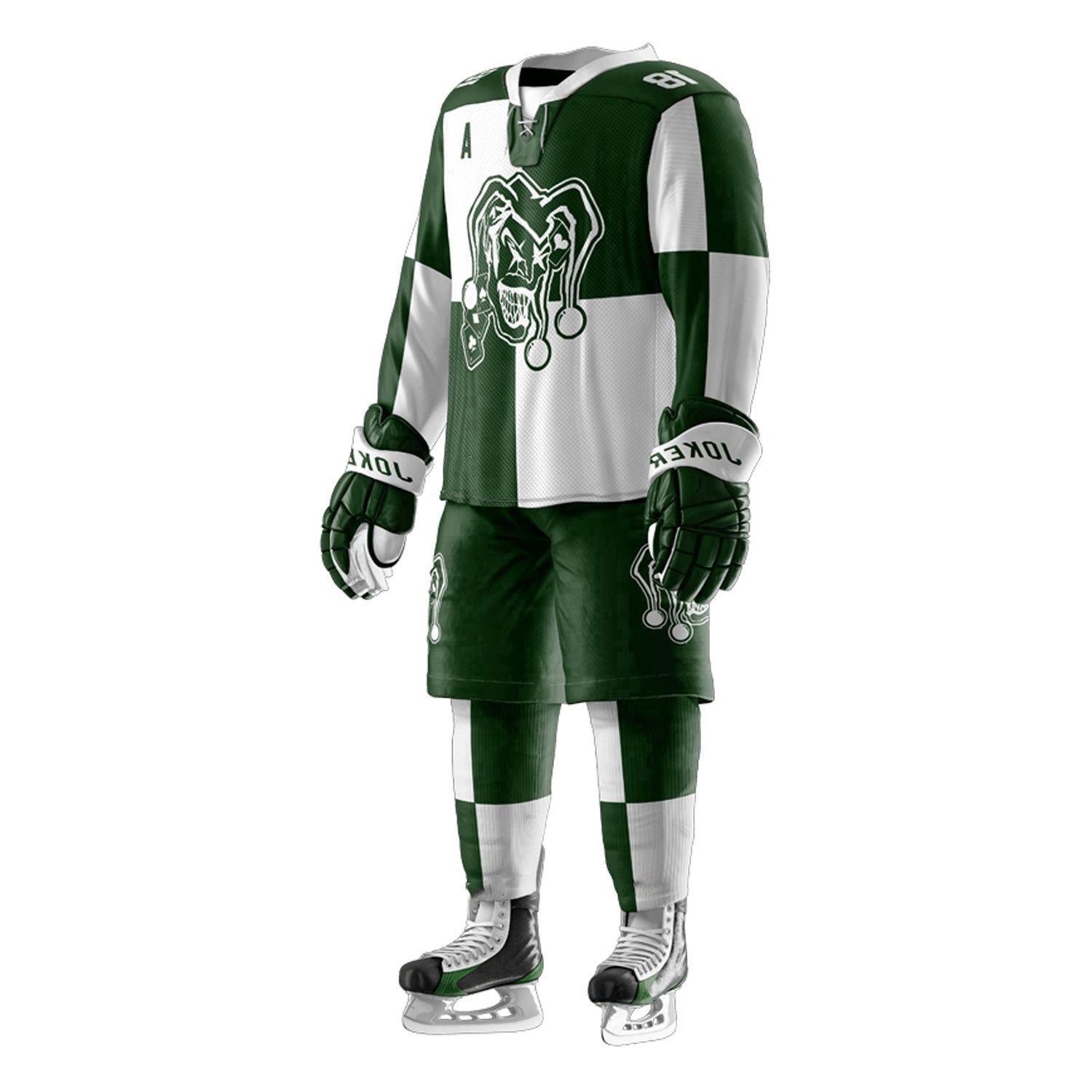 High Quality Breathable Ice Hockey Uniform Sets Custom Designed Team Name Jersey with Pants OEM Wholesale