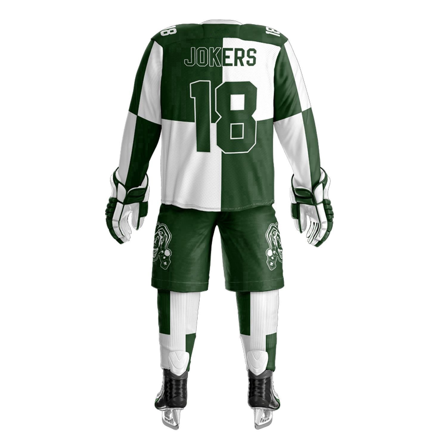 High Quality Breathable Ice Hockey Uniform Sets Custom Designed Team Name Jersey with Pants OEM Wholesale