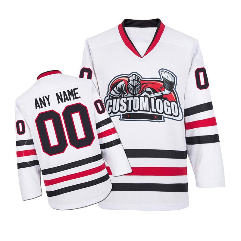 Factory wholesale custom embroidery logo applique ice hockey jersey 100% polyester hockey jersey