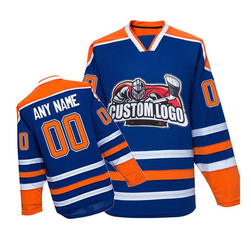 Factory wholesale custom embroidery logo applique ice hockey jersey 100% polyester hockey jersey