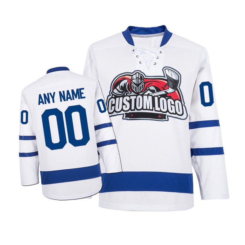 Factory wholesale custom embroidery logo applique ice hockey jersey 100% polyester hockey jersey