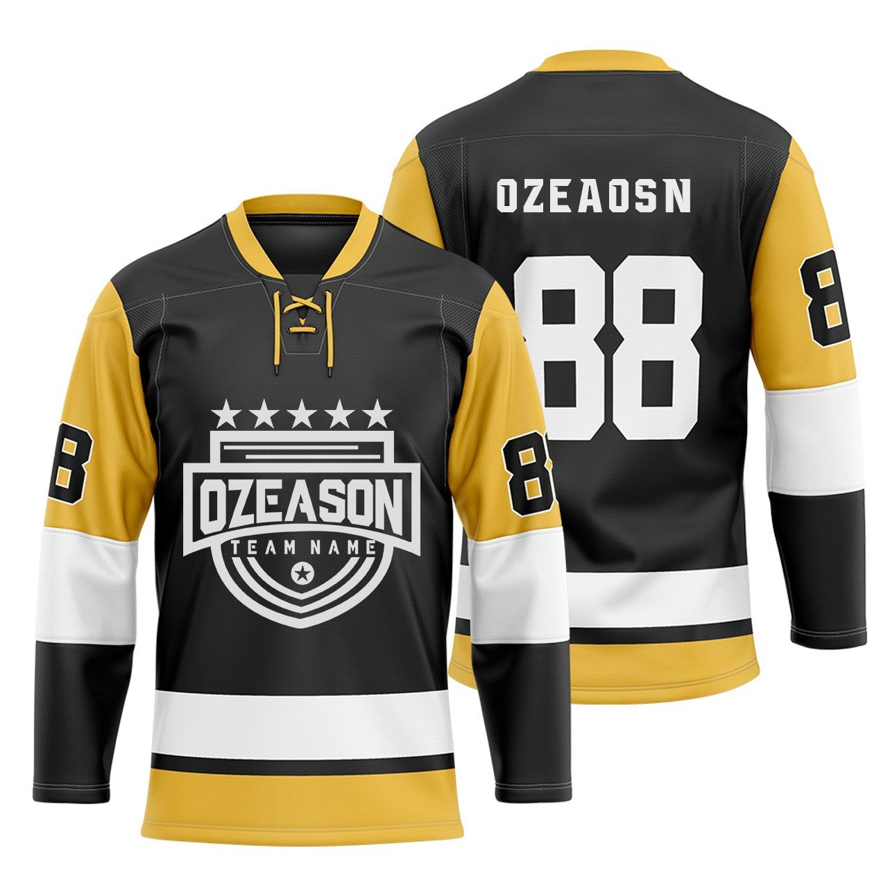 Manufacturer custom design printed black hockey jersey polyester material fashion blank practice jersey hockey