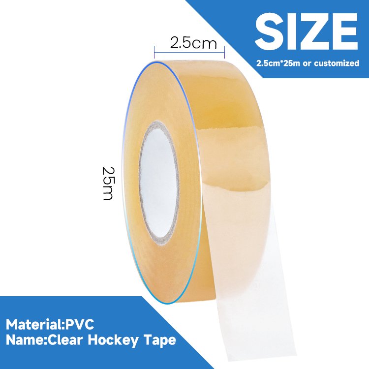 2.5cm*25m PVC clear ice hockey tape Shin Guard Pad socks Custom Tape Premium Cloth Tape