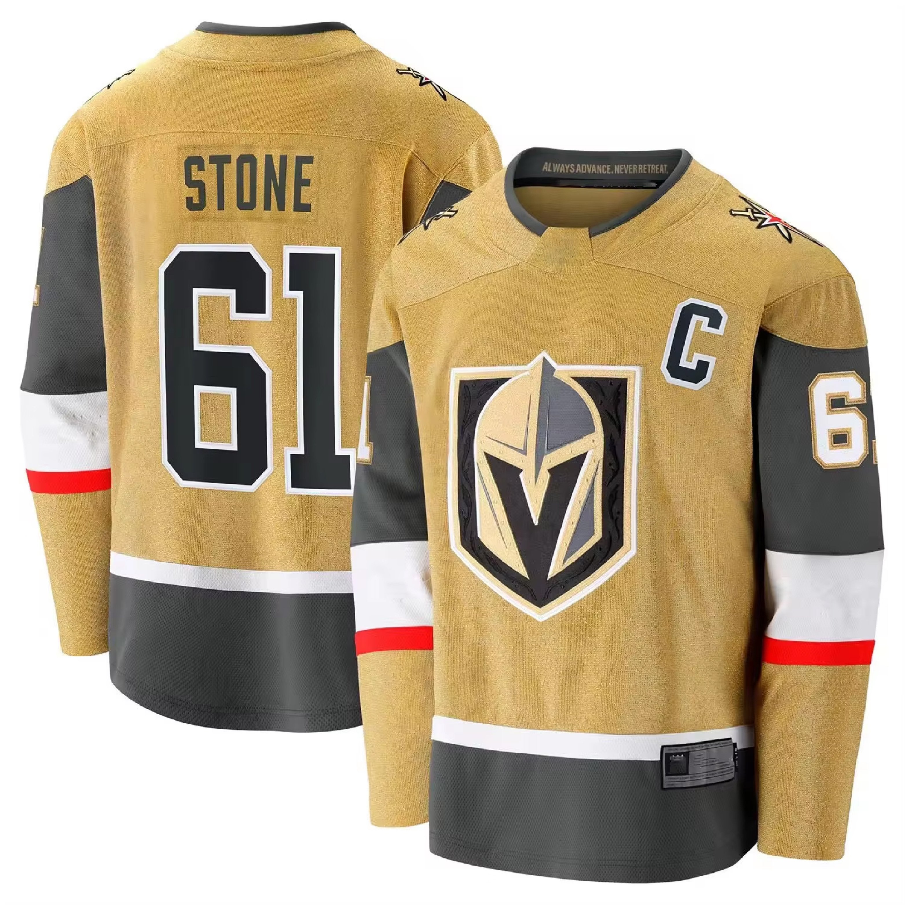 Men's Golden 61 Mark Stone 81 Jonathan Marchessault 9 Jack Eichel 71 William Karlsson Top Quality Stitched Ice Hockey Jersey