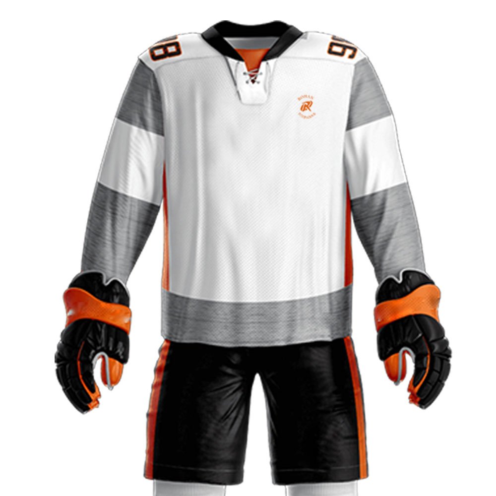 Unisex Custom Designed Ice Hockey Uniform with Team Logo Available in Different Colors