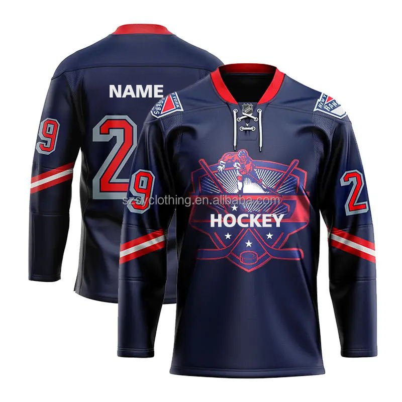 Wholesale cheap custom unisex ice hockey training jersey sublimation lace hockey jersey blank