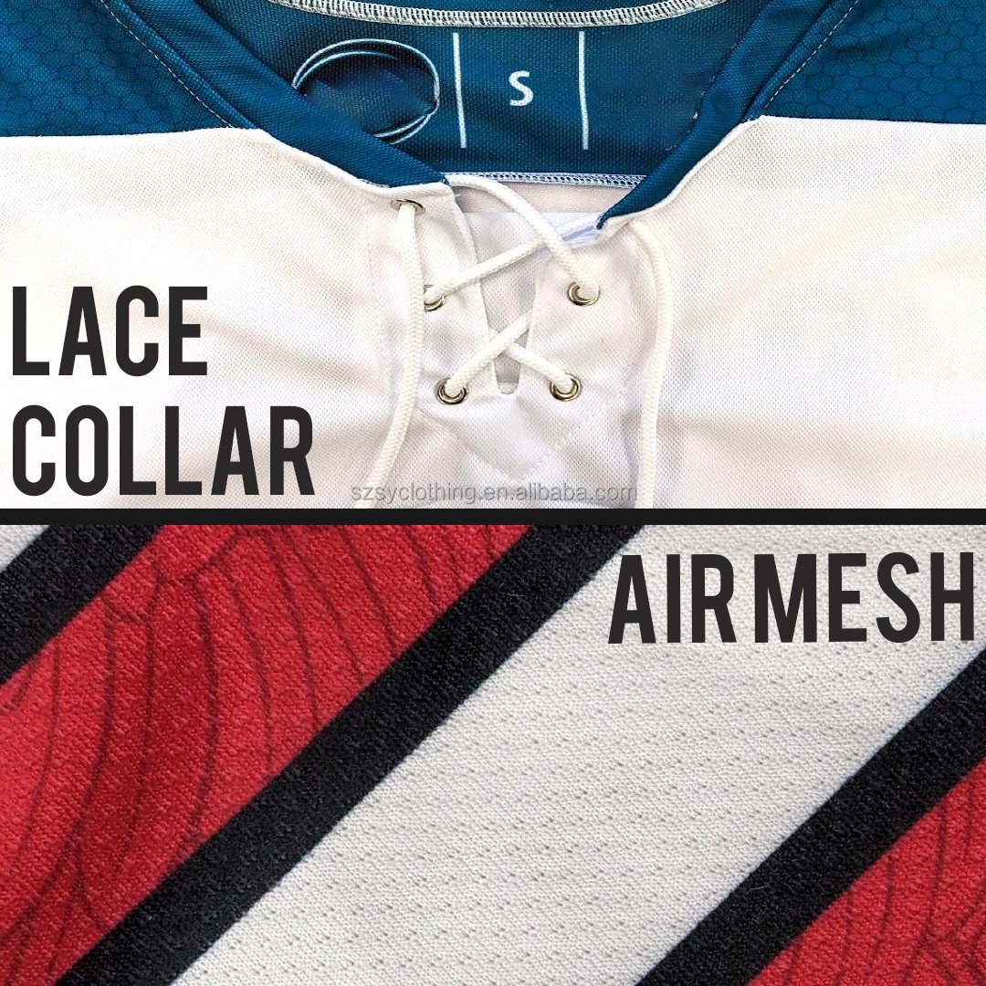 Wholesale cheap custom unisex ice hockey training jersey sublimation lace hockey jersey blank