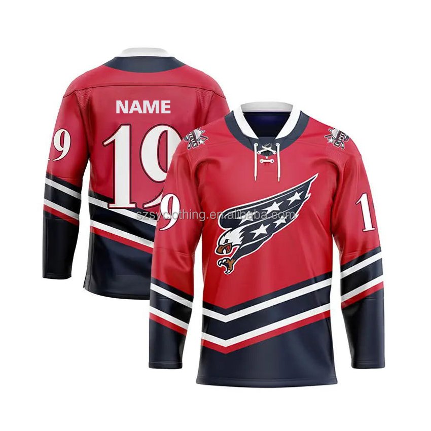Wholesale cheap custom unisex ice hockey training jersey sublimation lace hockey jersey blank