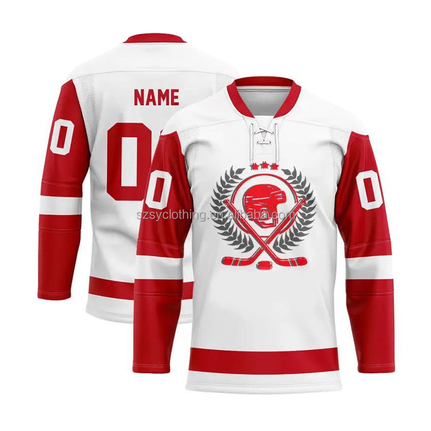 Wholesale cheap custom unisex ice hockey training jersey sublimation lace hockey jersey blank