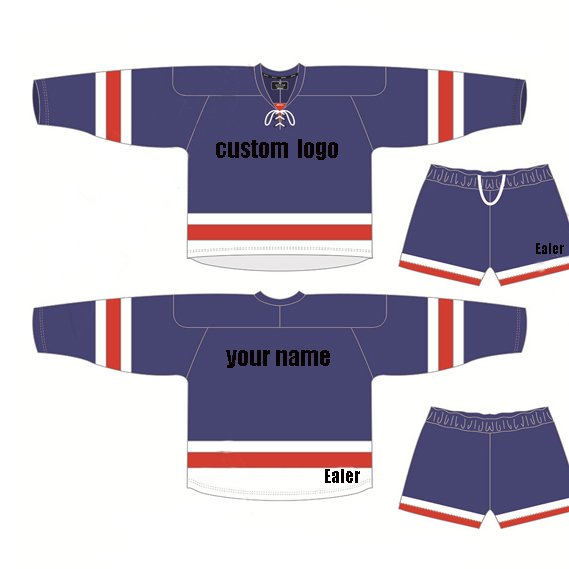 Custom sublimation logo and colors hockey jersey blank hockey jersey cut and sew hockey jersey