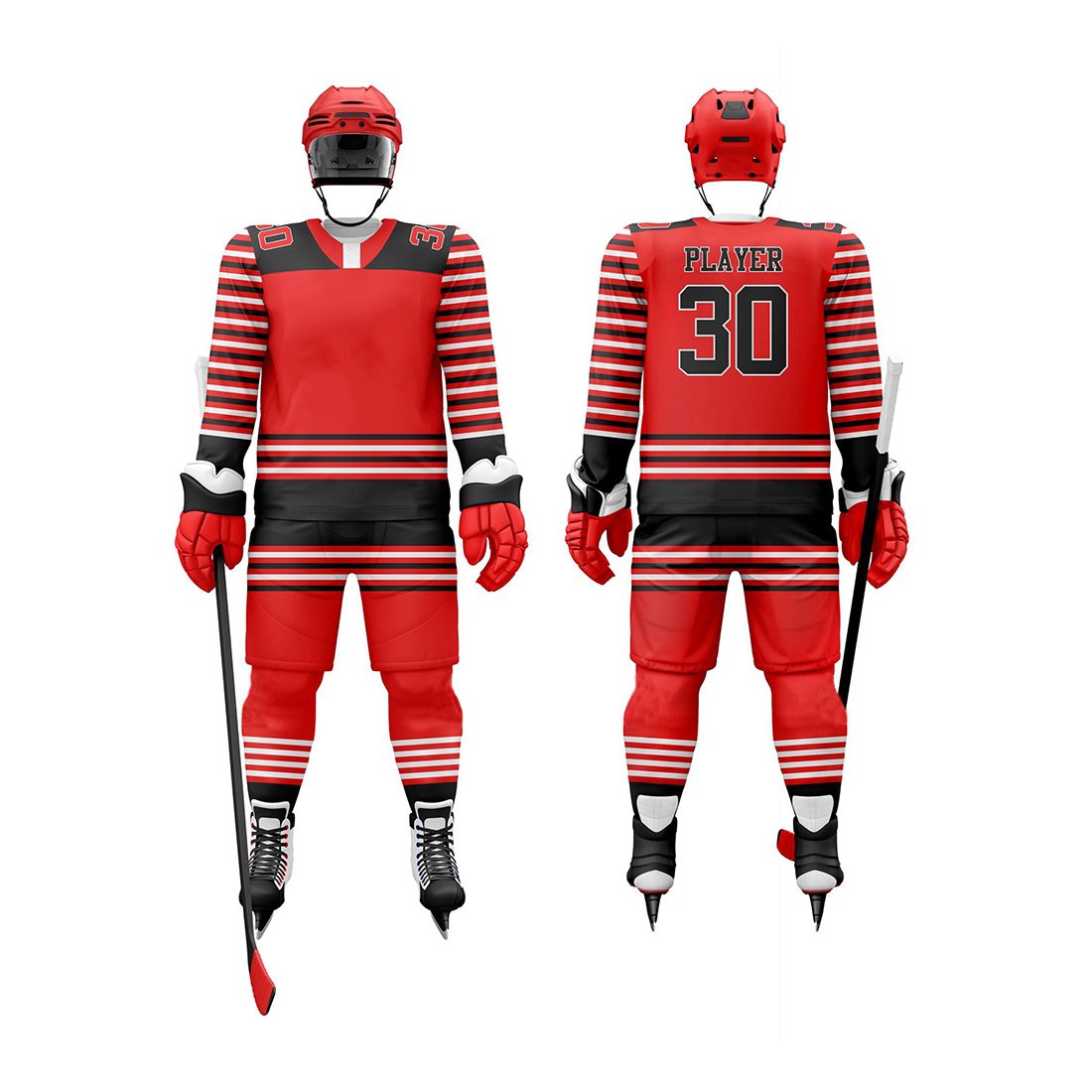 2024 Popular Custom Logo Ice Hockey Set Unisex Sports Wear Plus Size for Adults with OEM Team Name Printing