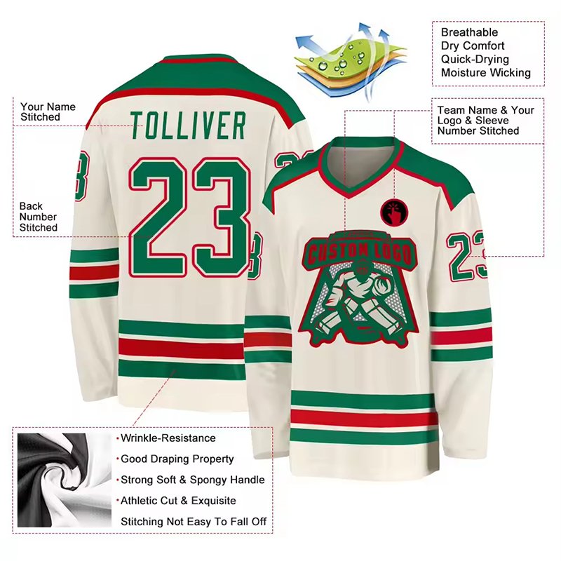 OEM Custom Embroidery Sublimation Ice Hockey Wear Blank Lacrosse Jersey Ice Hockey Club Jersey Professional Field Hockey Jersey