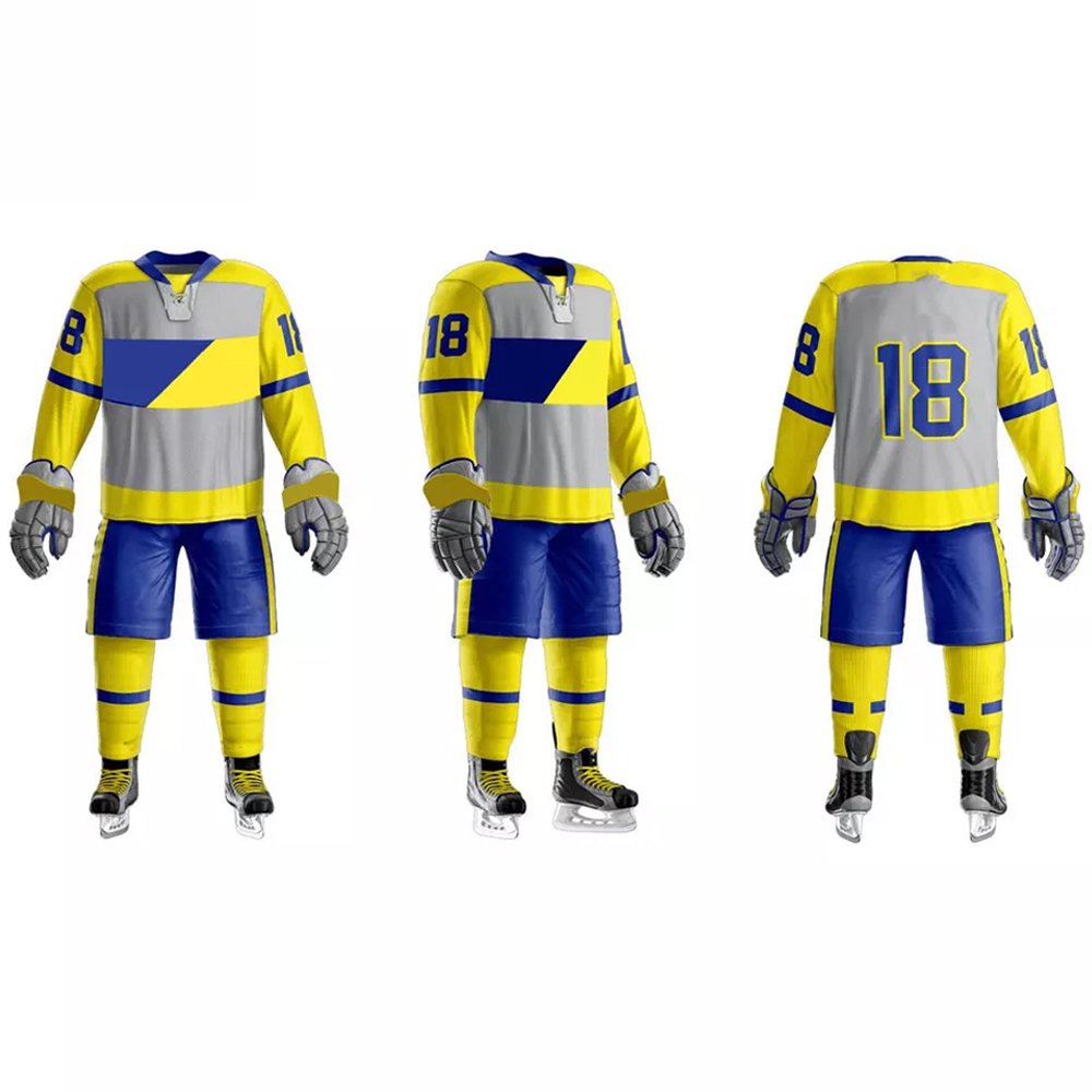 Comfortable And Breathable Ice Hockey Uniforms In Solid Color Premium Quality Unique Style Ice Hockey Uniform
