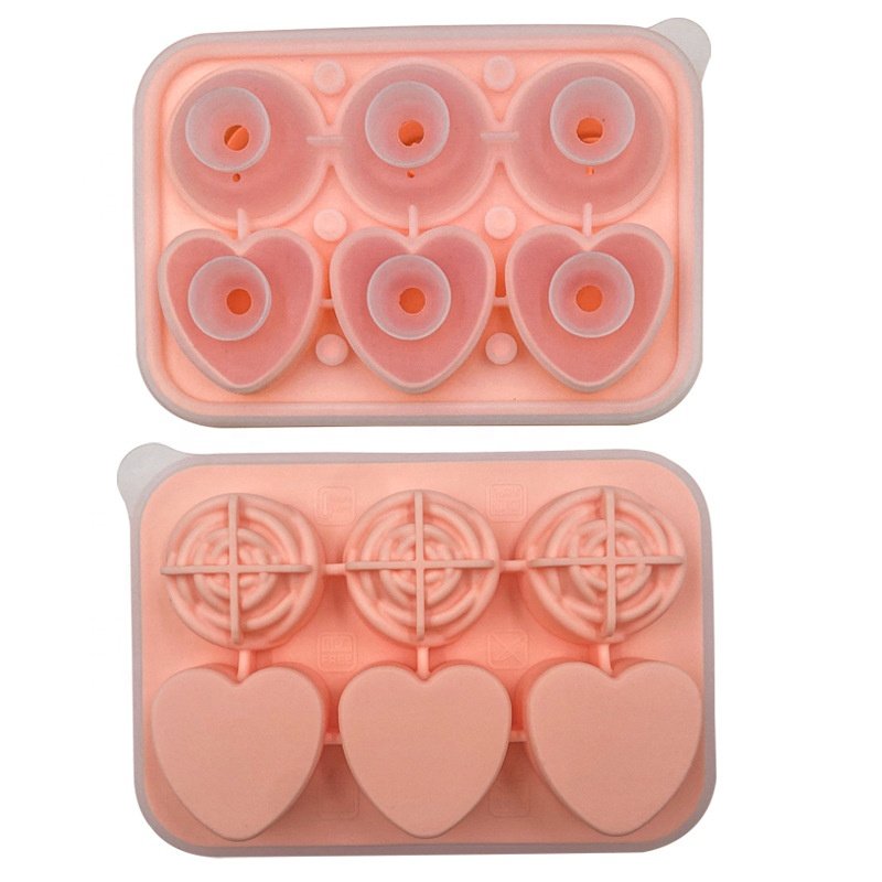 Wholesale Rose ice hockey mold Whiskey Rose Heart combination ice lattice food grade silicone home ice box