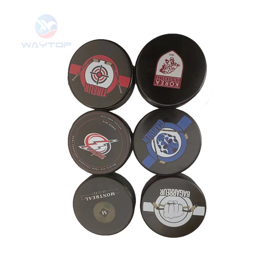 Custom Printed Logo Ice Rubber Hockey Puck