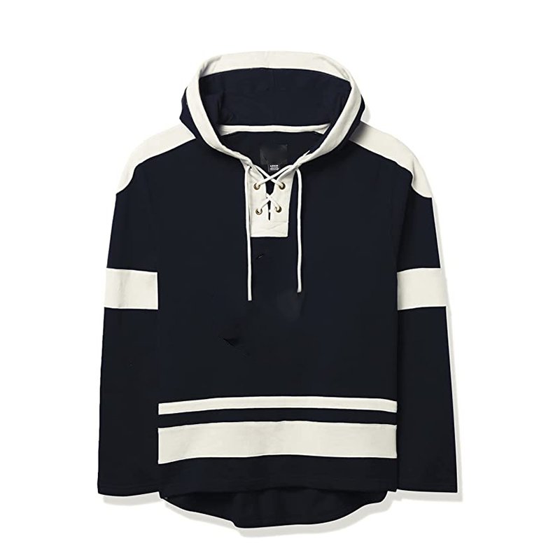 Custom wholesale hockey hoodies with laces cheap sublimation ice hockey hoodie jersey for men women
