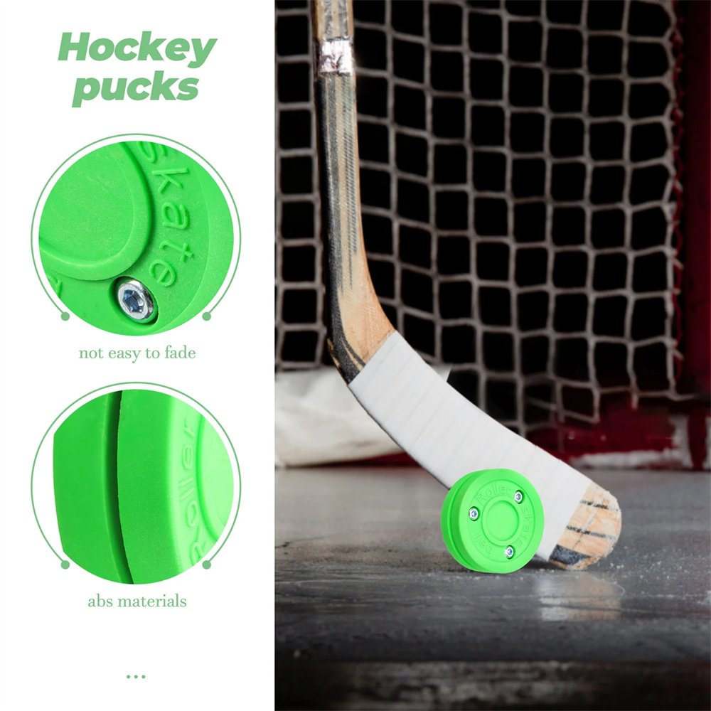 Durable 2.5Cm Thick Lightweight Ice Hockey Puck For Roller Hockey And Training Shock-Absorbing Green Hockey Bag