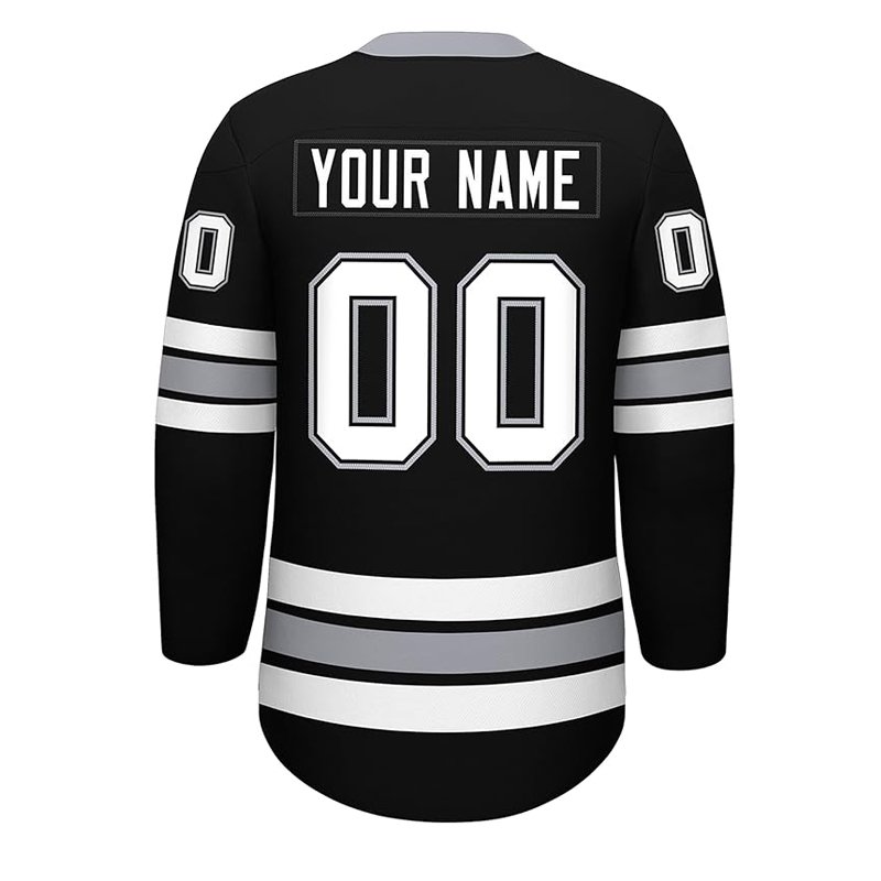 Cheap price high quality low moq custom team design european black ice hockey jerseys personaliza