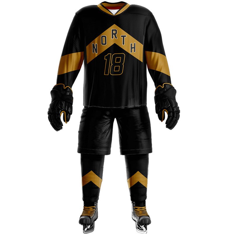 Customizable OEM Service High Quality Polyester Ice Hockey Uniforms with Latest Style Includes Pants Custom Logo Print for Teams