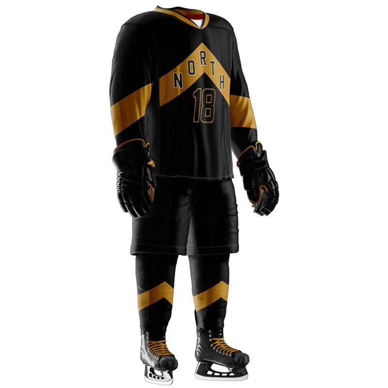 Customizable OEM Service High Quality Polyester Ice Hockey Uniforms with Latest Style Includes Pants Custom Logo Print for Teams
