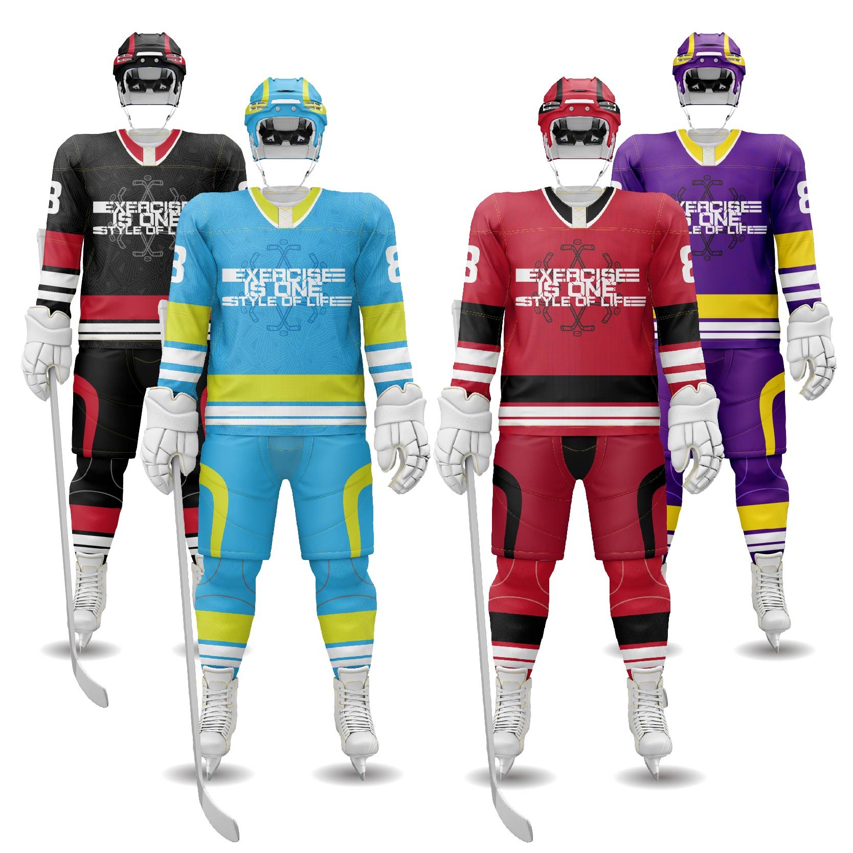 Popular Custom Private Label Hockey Jerseys Sublimation Reversible Hockey Ice Wear