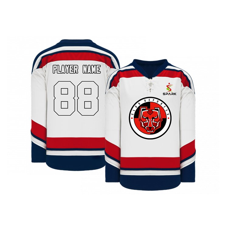 International Ice Hockey Jerseys Stripes Tackle Twill Team Logo Hockey Jersey Custom Sublimation Ice Hockey Uniform