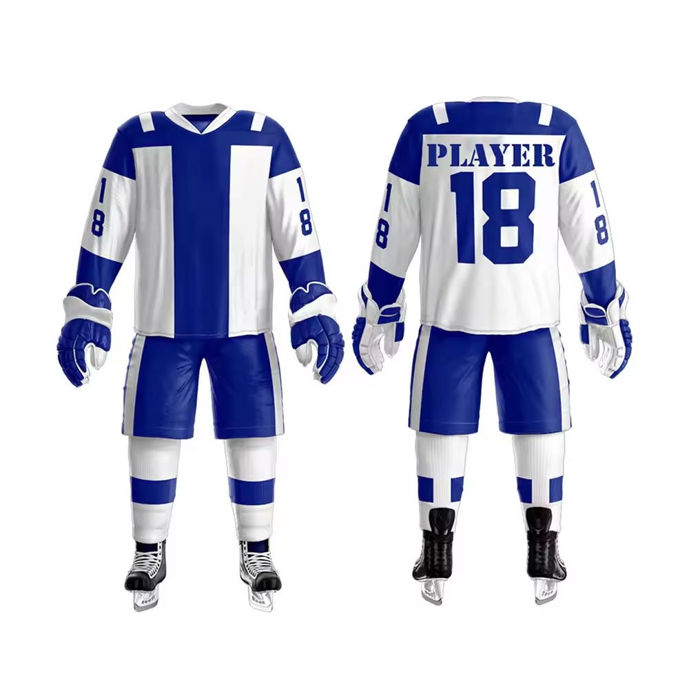 Ice Hockey Uniform Sports Teamwear 100% Polyester Ice Hockey Jersey And Pant In Very Good Quality.