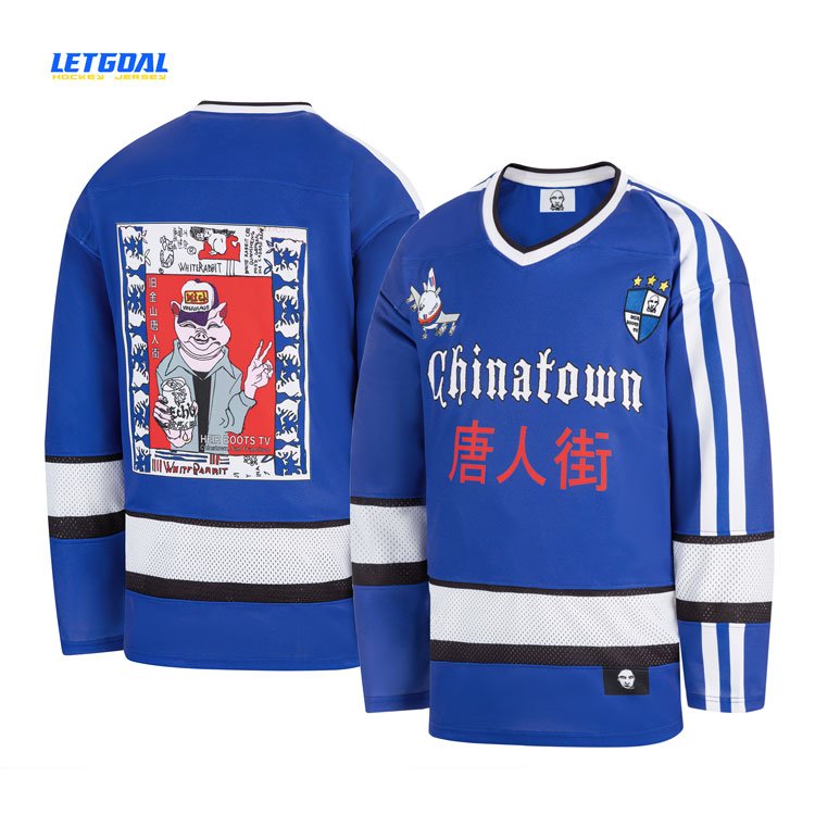 Custom Ice Hockey Embroidery Patches Team HockeyJersey Wear Wholesale Sublimation Ice Hockey Uniform