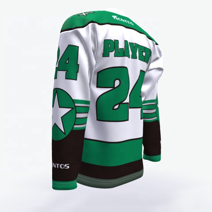 Custom Ice Hockey Jersey Sublimated Green Reversible Thailand Quality Goalkeeper Ice Hockey Jersey