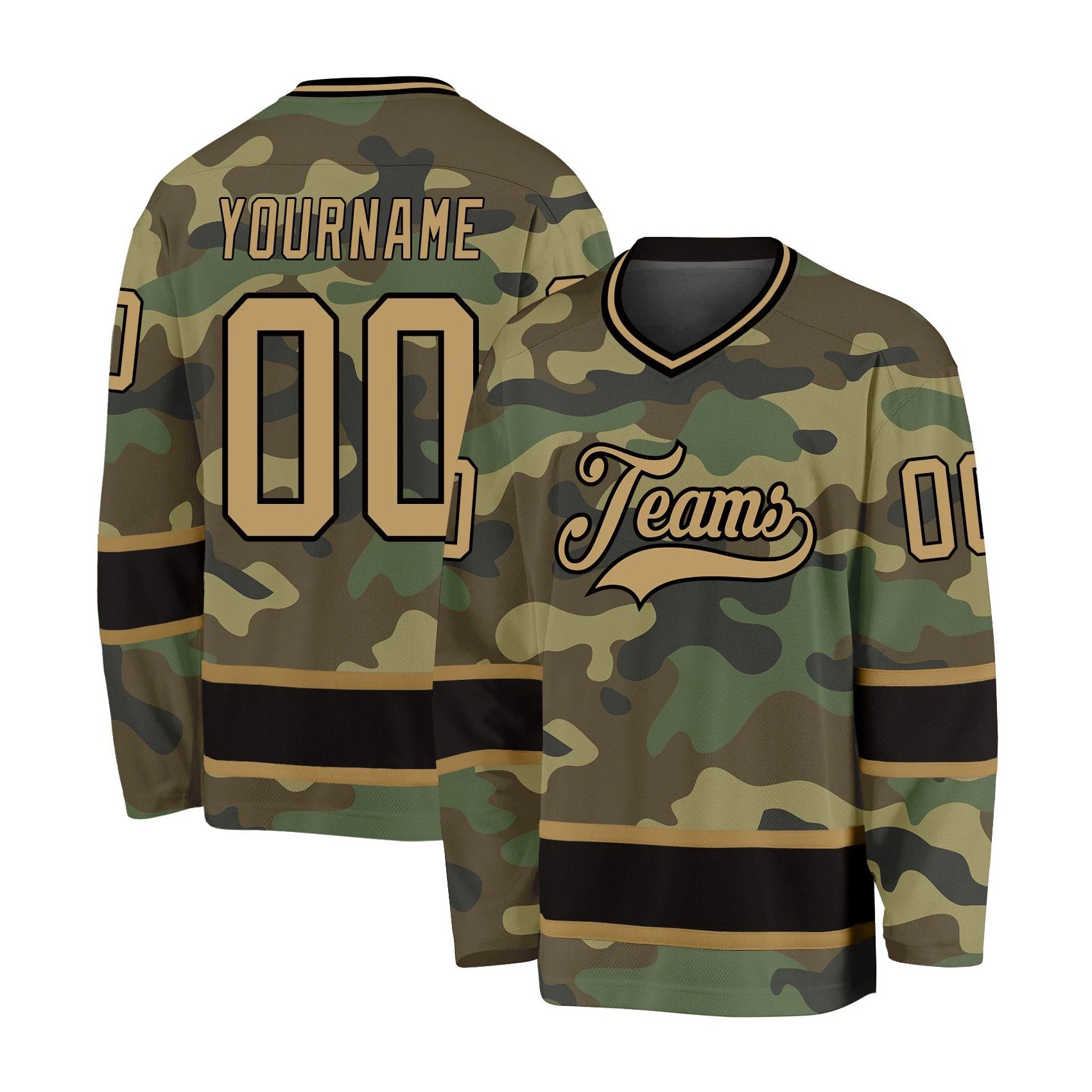 Professional sportswear factory price quick dry camo hockey jersey embroidered logo