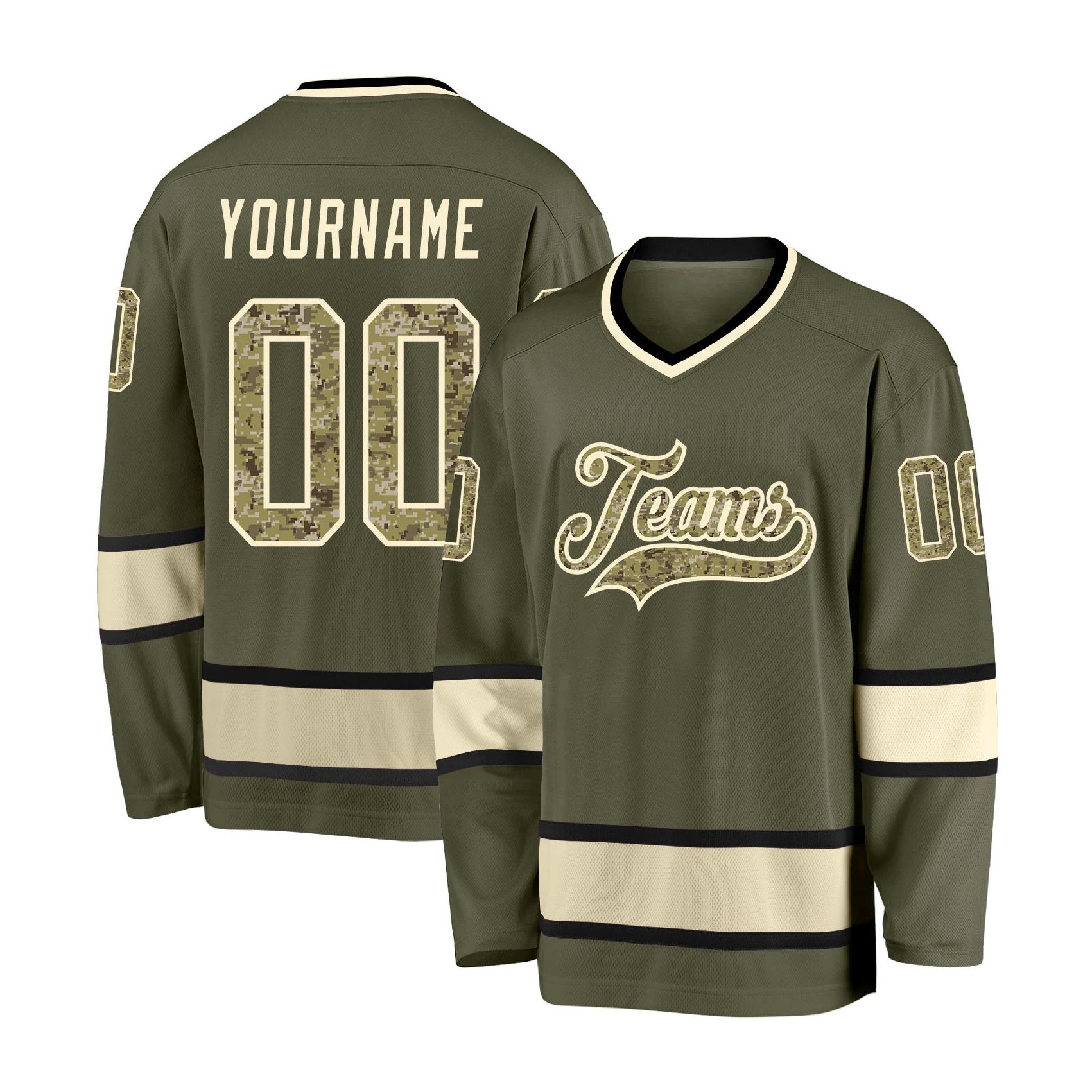 Professional sportswear factory price quick dry camo hockey jersey embroidered logo