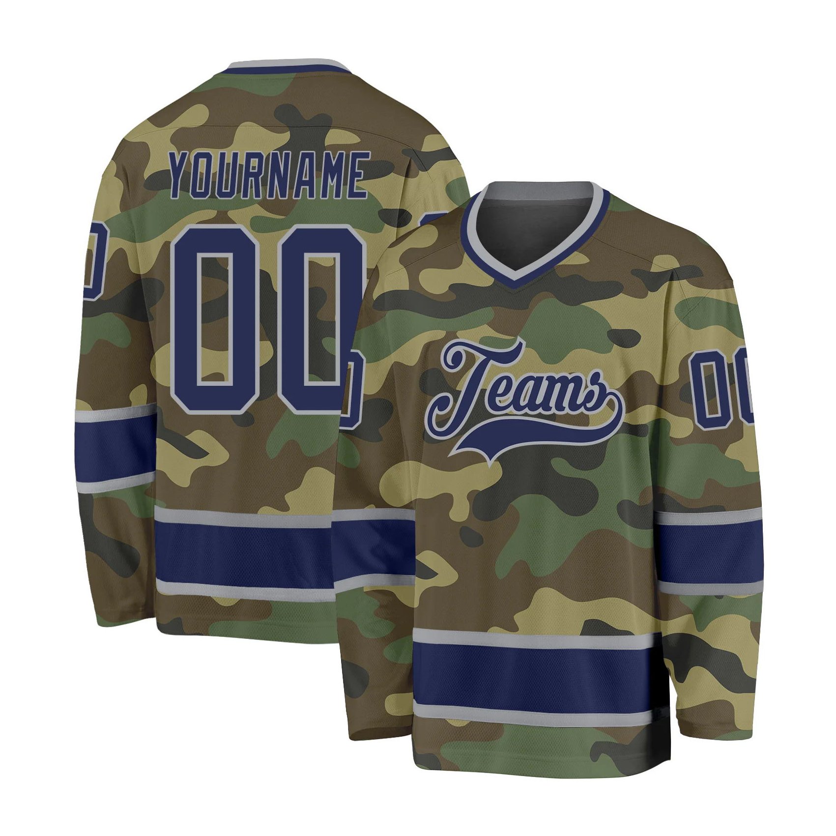 Professional sportswear factory price quick dry camo hockey jersey embroidered logo