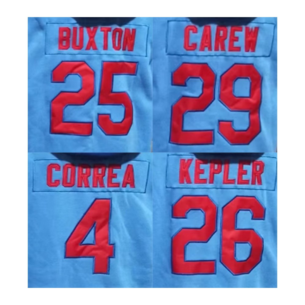 2023 New Stitched American Teams Hockey Jerseys Minnesota 4 Correa 25 Buxton 26 Kepler 29 Carew