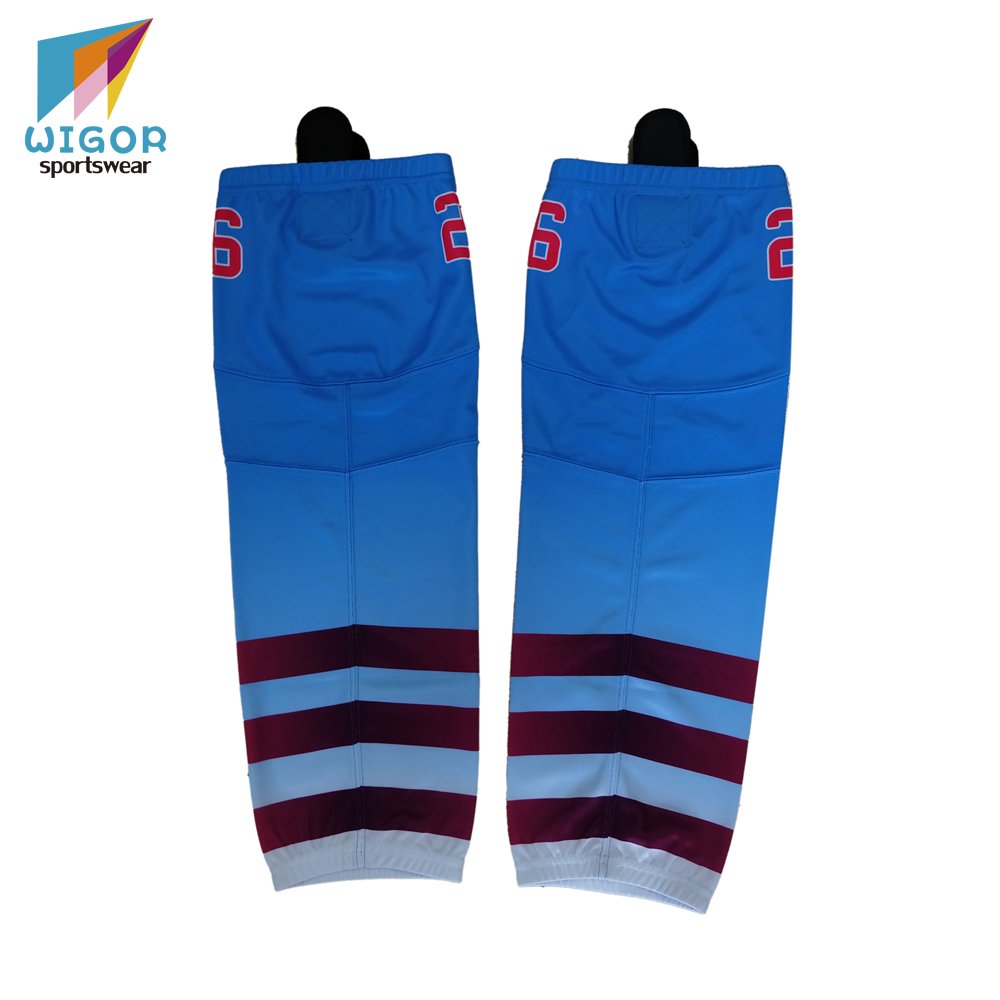 Wholesale Hockey Teamwear Sublimation Printing Cheap Customized Ice Hockey Socks