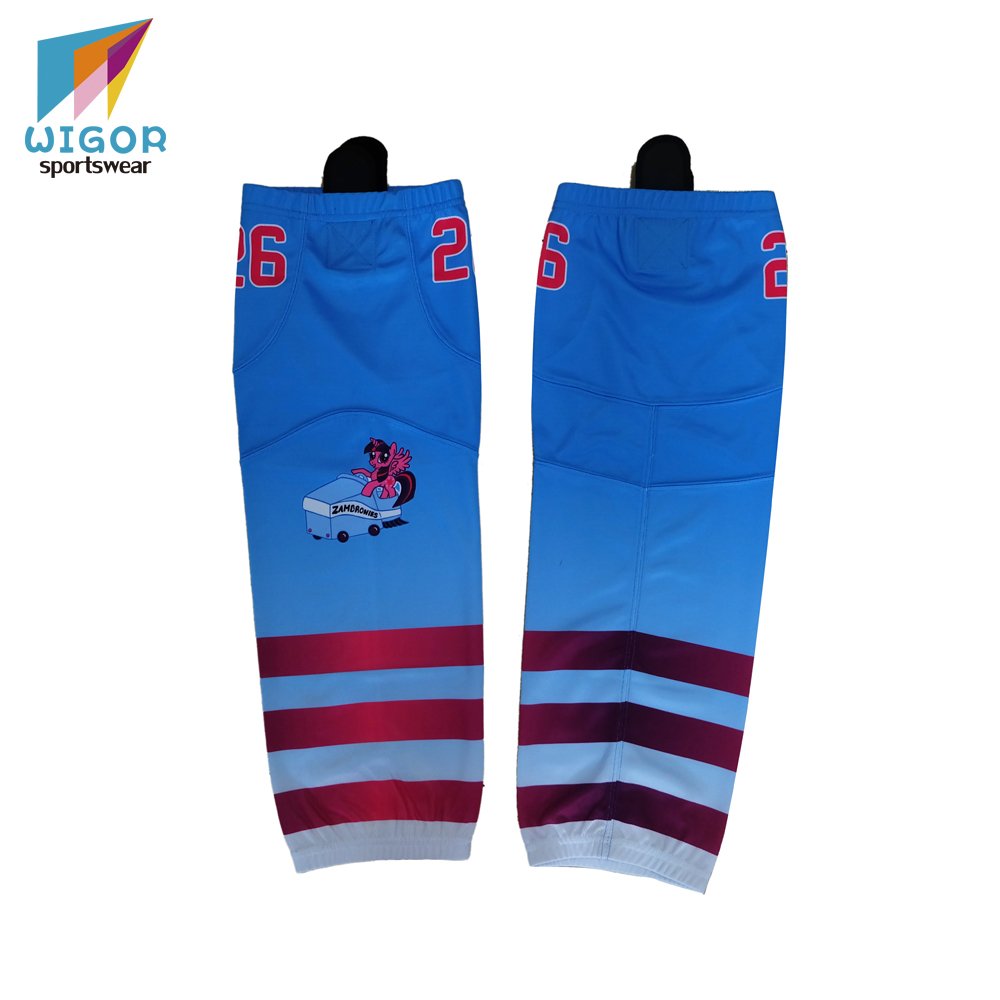 Wholesale Hockey Teamwear Sublimation Printing Cheap Customized Ice Hockey Socks