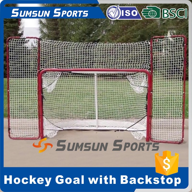 Foldable Hockey Goal with Backstop and Corner Catchers/72" * 48" Ice Hockey Backstop Shooting Targets