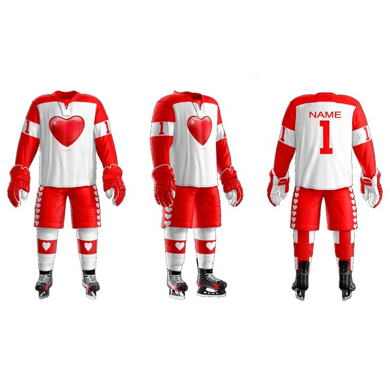 Custom made Christmas ice hockey jerseys sublimated wholesale blank hockey jersey team set hockey jerseys