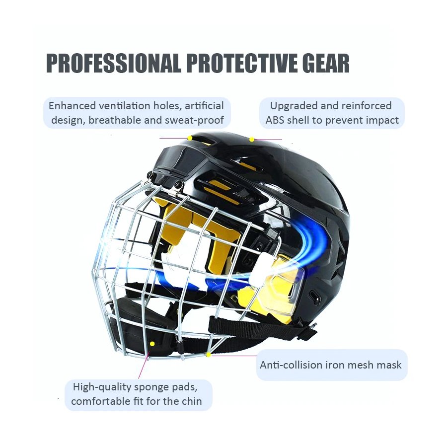 2024 Hockey Facemask Face Shields Custom ice Hockey Solid Color With Steel Wire Hockey Helmet Face Protective Mask